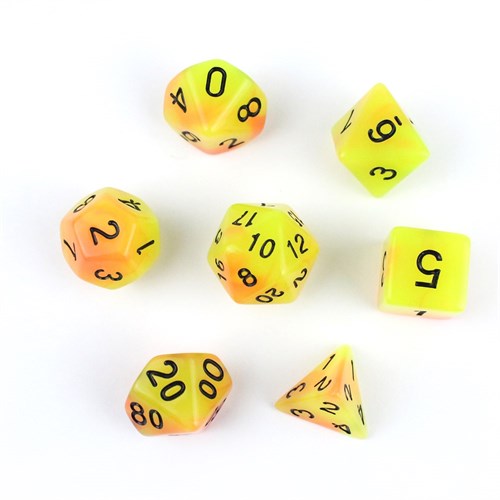 7-Piece RPG Dice Set — Tropical Mix Yellow-Orange - photo 30032