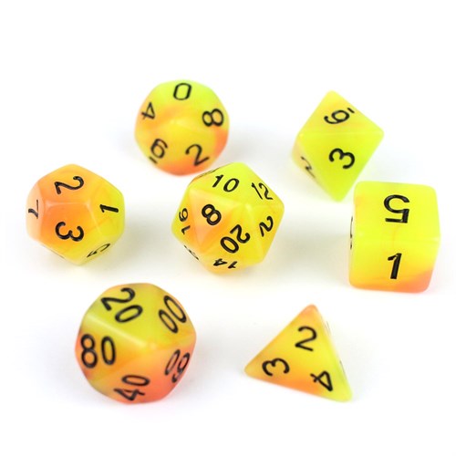 7-Piece RPG Dice Set — Tropical Mix Yellow-Orange - photo 30033