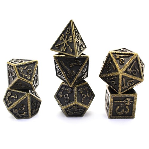 7-Piece Metal RPG Dice Set — Forge Light Bronze - photo 30034