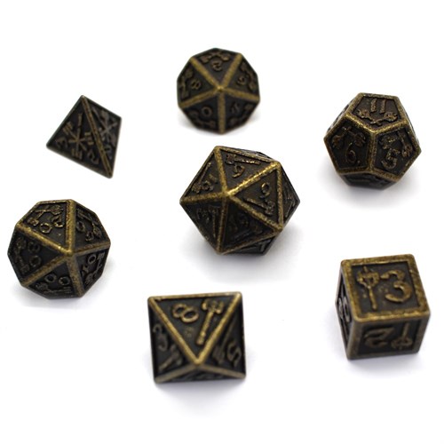 7-Piece Metal RPG Dice Set — Forge Light Bronze - photo 30035