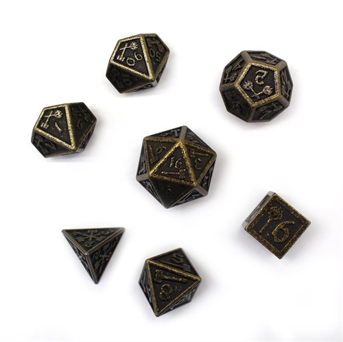 7-Piece Metal RPG Dice Set — Forge Light Bronze - photo 30036