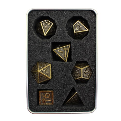 7-Piece Metal RPG Dice Set — Forge Light Bronze - photo 30037