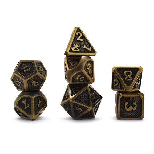 7-Piece Metal RPG Dice Set — Antique-Bronze Web - photo 30040