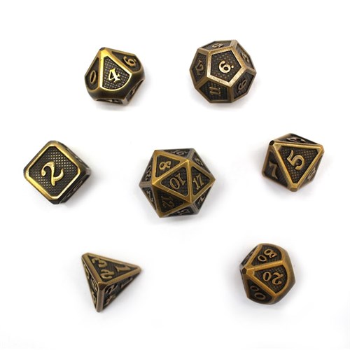7-Piece Metal RPG Dice Set — Antique-Bronze Web - photo 30041
