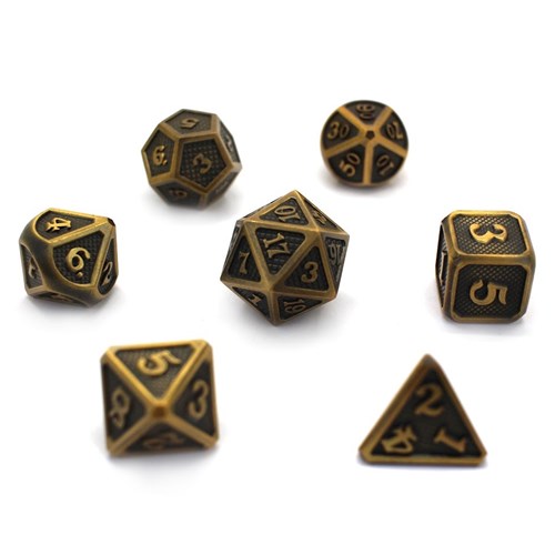 7-Piece Metal RPG Dice Set — Antique-Bronze Web - photo 30042