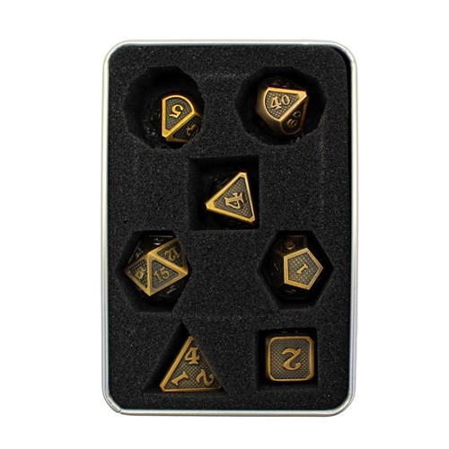 7-Piece Metal RPG Dice Set — Antique-Bronze Web - photo 30043