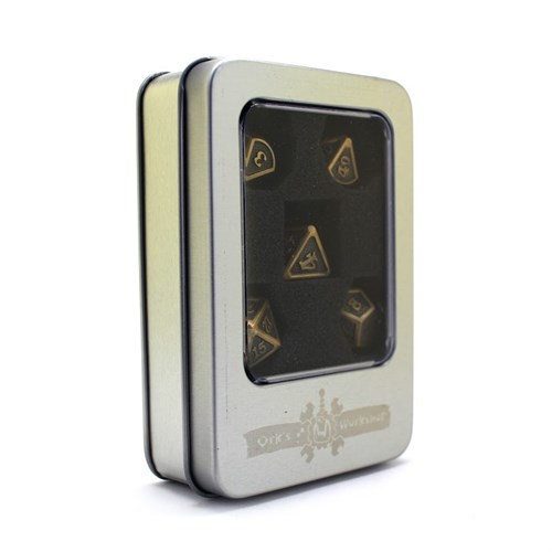 7-Piece Metal RPG Dice Set — Antique-Bronze Web - photo 30044
