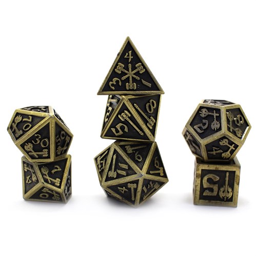 7-Piece Metal RPG Dice Set — Forge Ancient Bronze - photo 30050