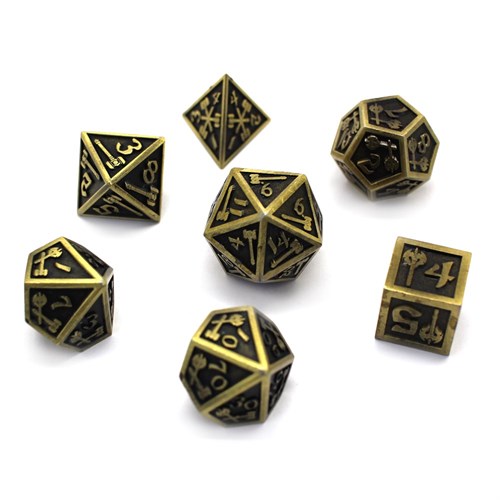 7-Piece Metal RPG Dice Set — Forge Ancient Bronze - photo 30051