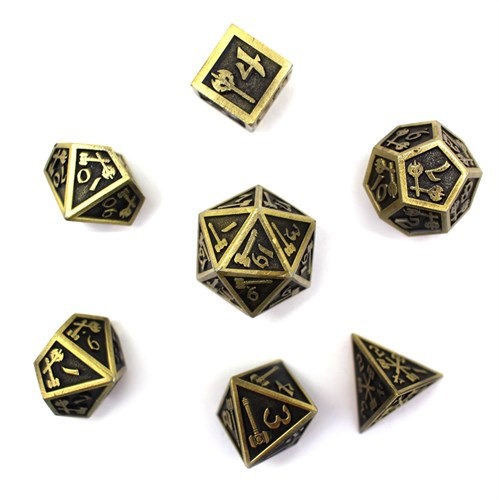 7-Piece Metal RPG Dice Set — Forge Ancient Bronze - photo 30052