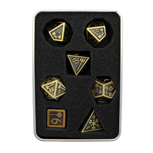 7-Piece Metal RPG Dice Set — Forge Ancient Bronze - photo 30053