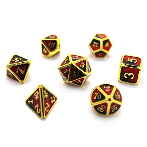 7-Piece Metal RPG Dice Set — Black-Gold Web - photo 30057