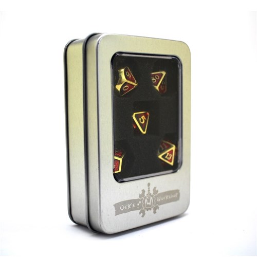 7-Piece Metal RPG Dice Set — Black-Gold Web - photo 30059