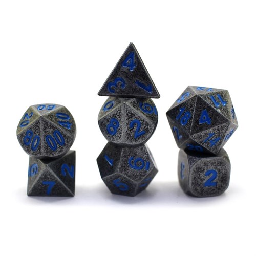 7-Piece Metal RPG Dice Set — Matte Metallic Blue - photo 30065