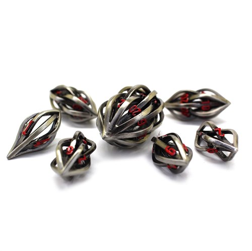 7-Piece Metal RPG Dice Set — Red Bullet - photo 30071