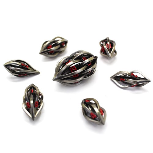 7-Piece Metal RPG Dice Set — Red Bullet - photo 30072
