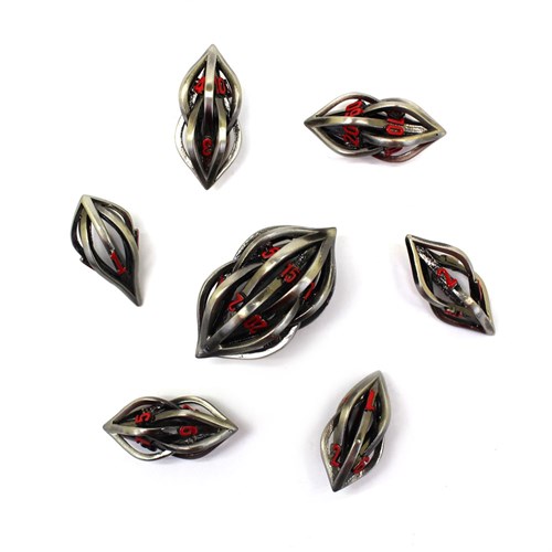 7-Piece Metal RPG Dice Set — Red Bullet - photo 30073