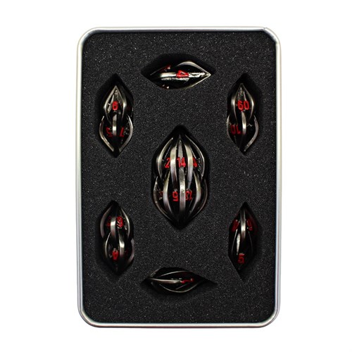 7-Piece Metal RPG Dice Set — Red Bullet - photo 30075