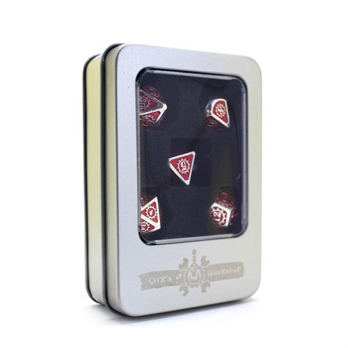 7-Piece Metal RPG Dice Set — Red Mechanism - photo 30093