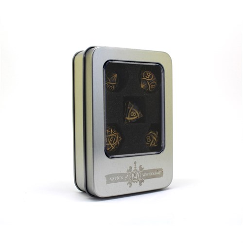7-Piece Metal RPG Dice Set — Patterned Pyrite - photo 30098