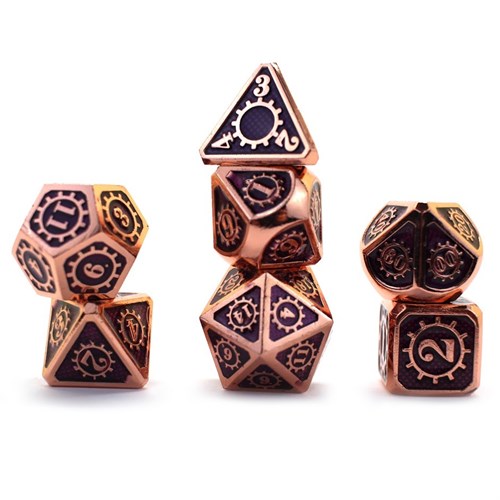7-Piece Metal RPG Dice Set — Black Mechanism - photo 30099