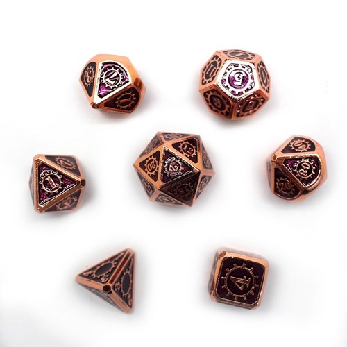 7-Piece Metal RPG Dice Set — Black Mechanism - photo 30100