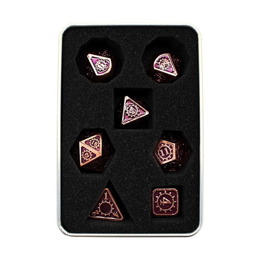 7-Piece Metal RPG Dice Set — Black Mechanism - photo 30102