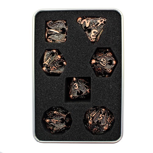 7-Piece Metal RPG Dice Set — Dark Angelic Sword - photo 30122