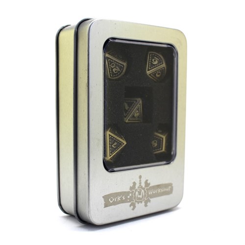 7-Piece Metal RPG Dice Set — Dragon Scale Ancient Bronze - photo 30128