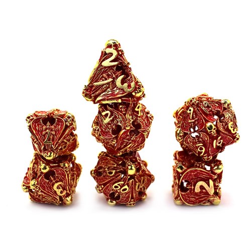 7-Piece Metal RPG Dice Set — Red Angelic Sword - photo 30129