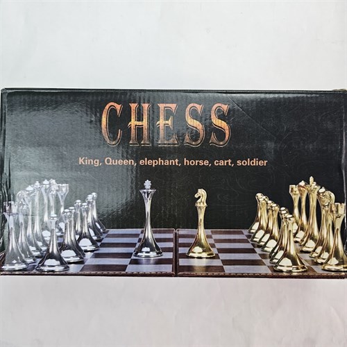 Gift Chess Set "Luxury" Black-Gold 30×30 cm / Board Game (Clearance) - photo 30316