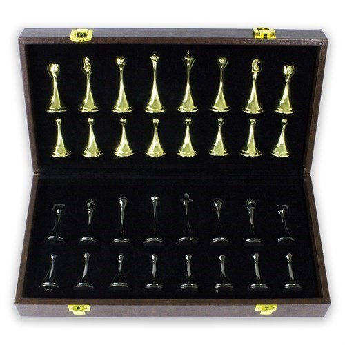 Gift Chess Set "Luxury" Black-Gold 30×30 cm / Board Game (Clearance) - photo 30318