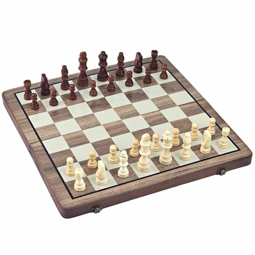 Chess and Draughts Set Gift Magnetic Wooden - photo 30477
