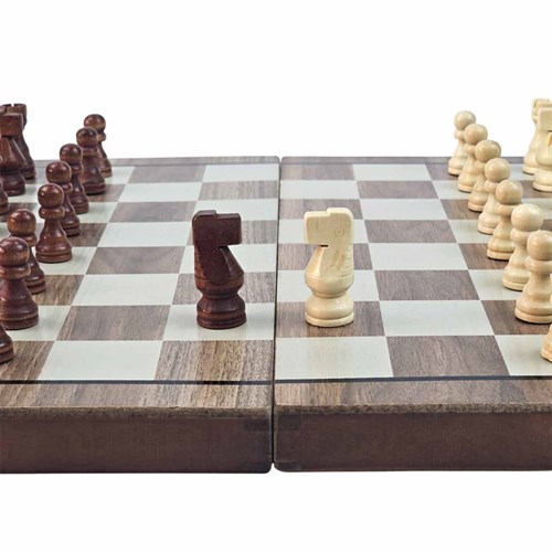 Chess and Draughts Set Gift Magnetic Wooden - photo 30481