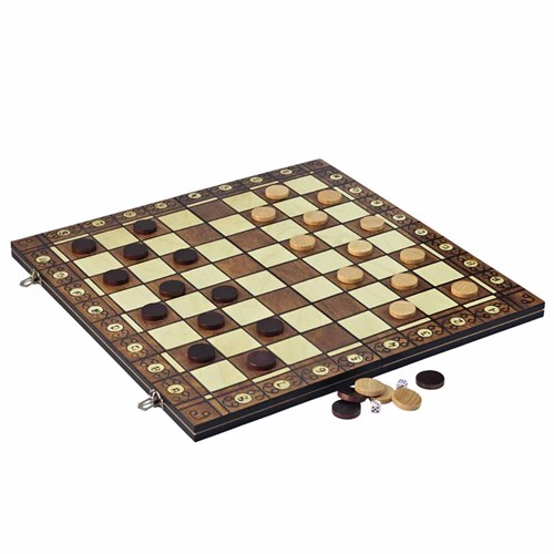 Chess Set 3in1 (Draughts, Backgammon) Gift Classic Lacquered - photo 30505