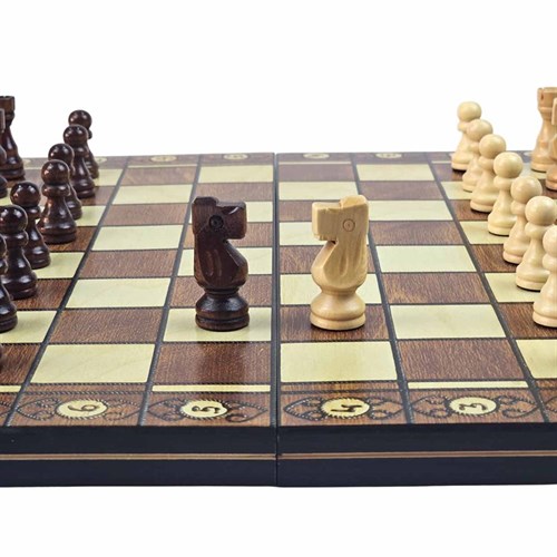 Chess Set 3in1 (Draughts, Backgammon) Gift Classic Lacquered - photo 30513