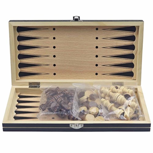 Chess Set 3in1 (Draughts, Backgammon) Gift Classic Lacquered - photo 30538