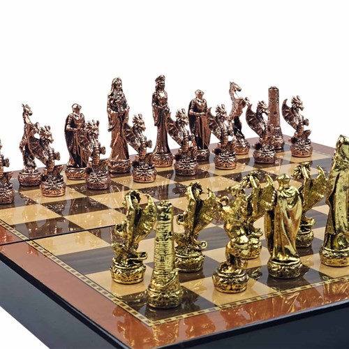 Gift Chess Set Metal "Knight and Dragon" - photo 30559