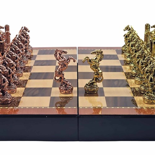 Gift Chess Set Metal "Knight and Dragon" - photo 30560