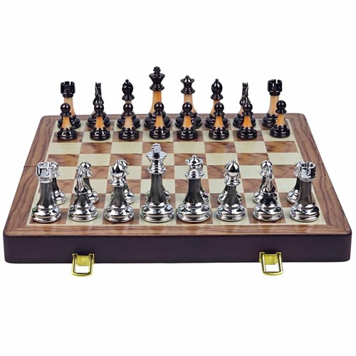 Gift Chess Set Classic Metal with Drawer - photo 30621