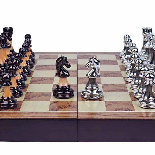 Gift Chess Set Classic Metal with Drawer - photo 30622