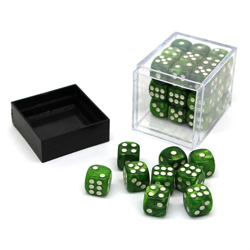 Dice Set 36 pcs. D6 Pearlescent - Green - photo 30632