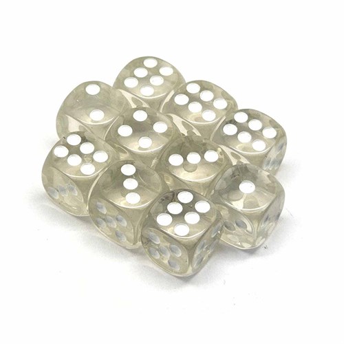 Dice D6 12 mm 10pcs. White Transparent - photo 30649
