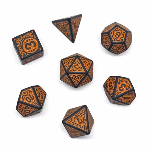 7-Piece RPG Dice Set — Orange Ornament - photo 30670