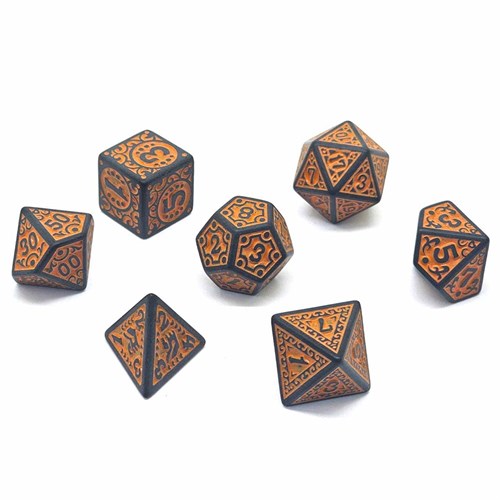 7-Piece RPG Dice Set — Orange Ornament - photo 30671