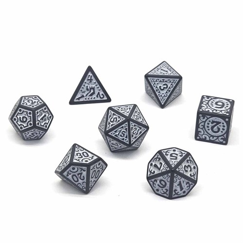 7-Piece RPG Dice Set — White Ornament - photo 30673