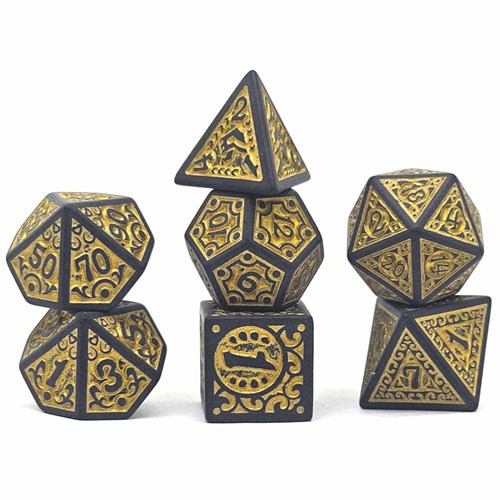 7-Piece RPG Dice Set — Yellow Ornament - photo 30681