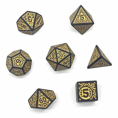 7-Piece RPG Dice Set — Yellow Ornament - photo 30682
