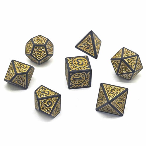 7-Piece RPG Dice Set — Yellow Ornament - photo 30683
