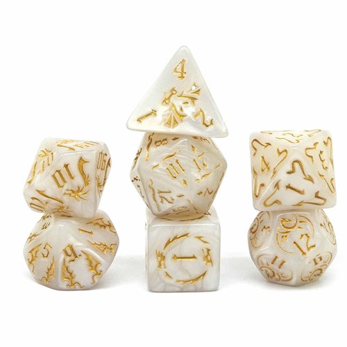 7-Piece RPG Dice Set — Dragon White - photo 30687